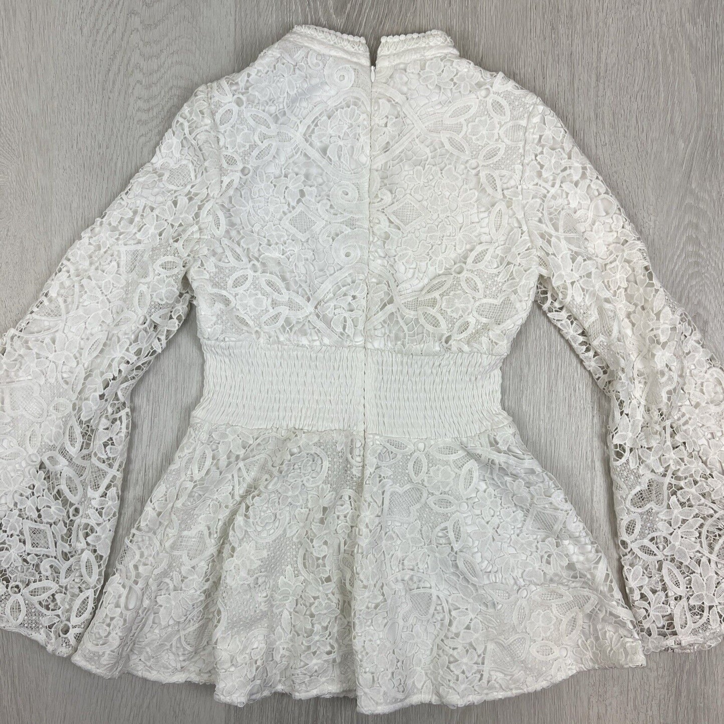 White Soul Womens Whie Lace Mini Dress Long Flared Sleeves Size 6