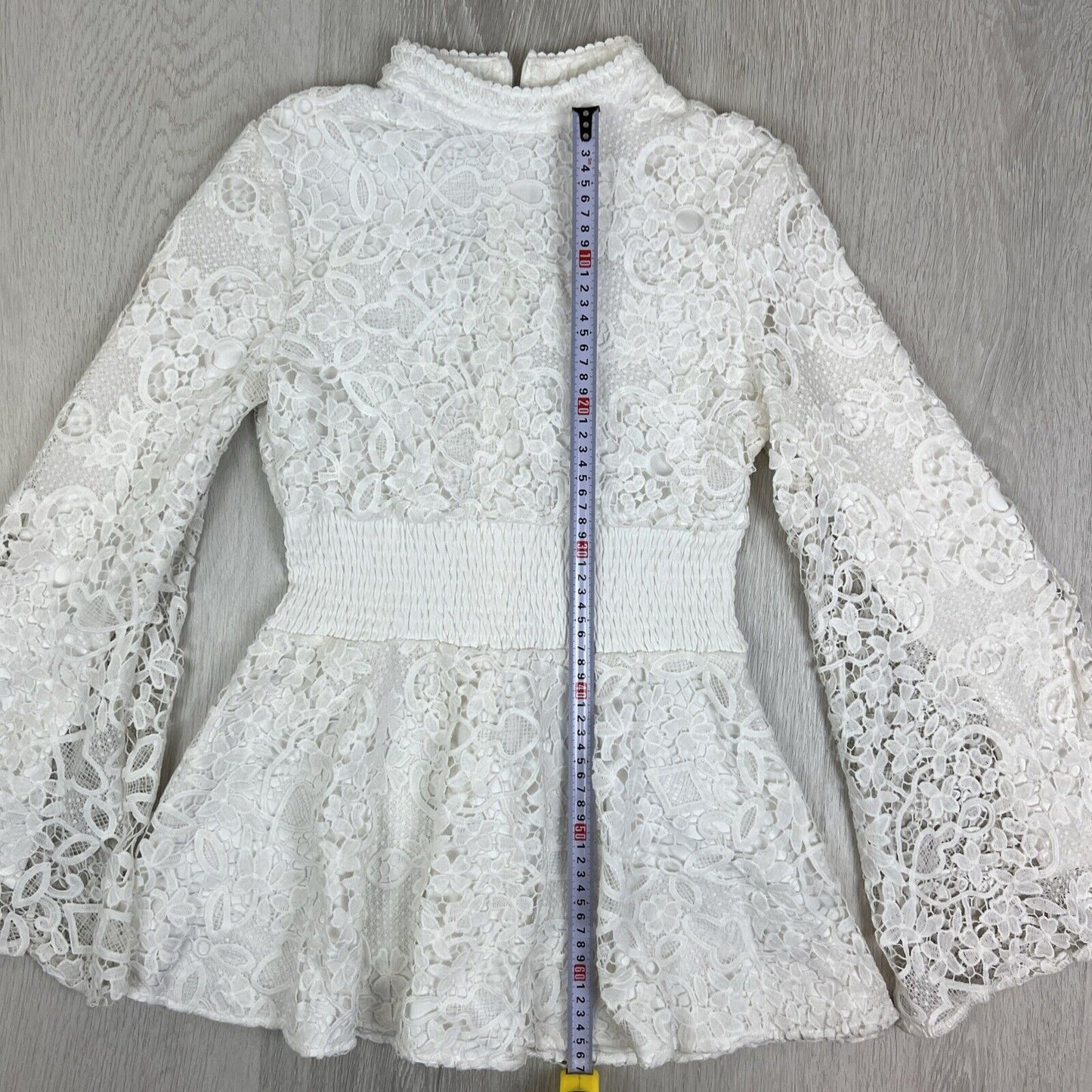 White Soul Womens Whie Lace Mini Dress Long Flared Sleeves Size 6