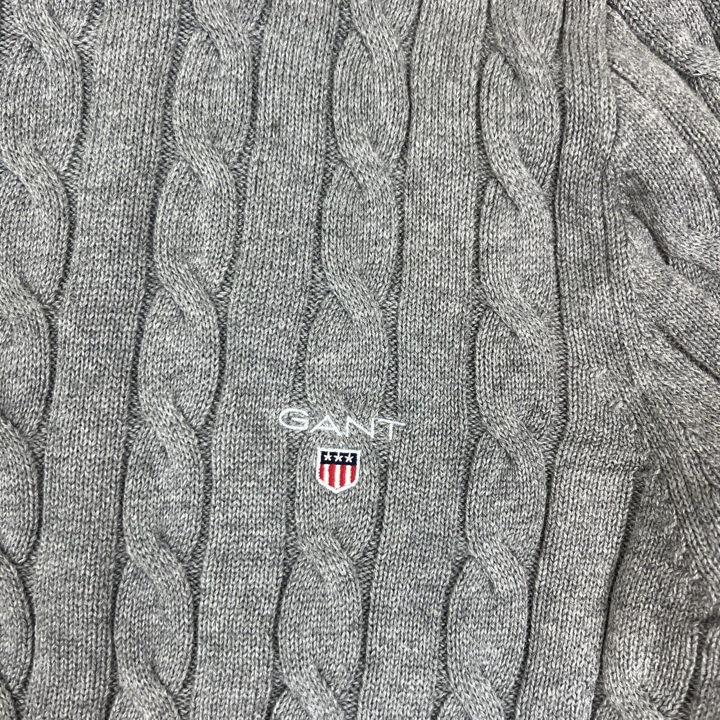 GANT Mens Cable Knit Grey Sweater Jumper Size XL (Damaged)