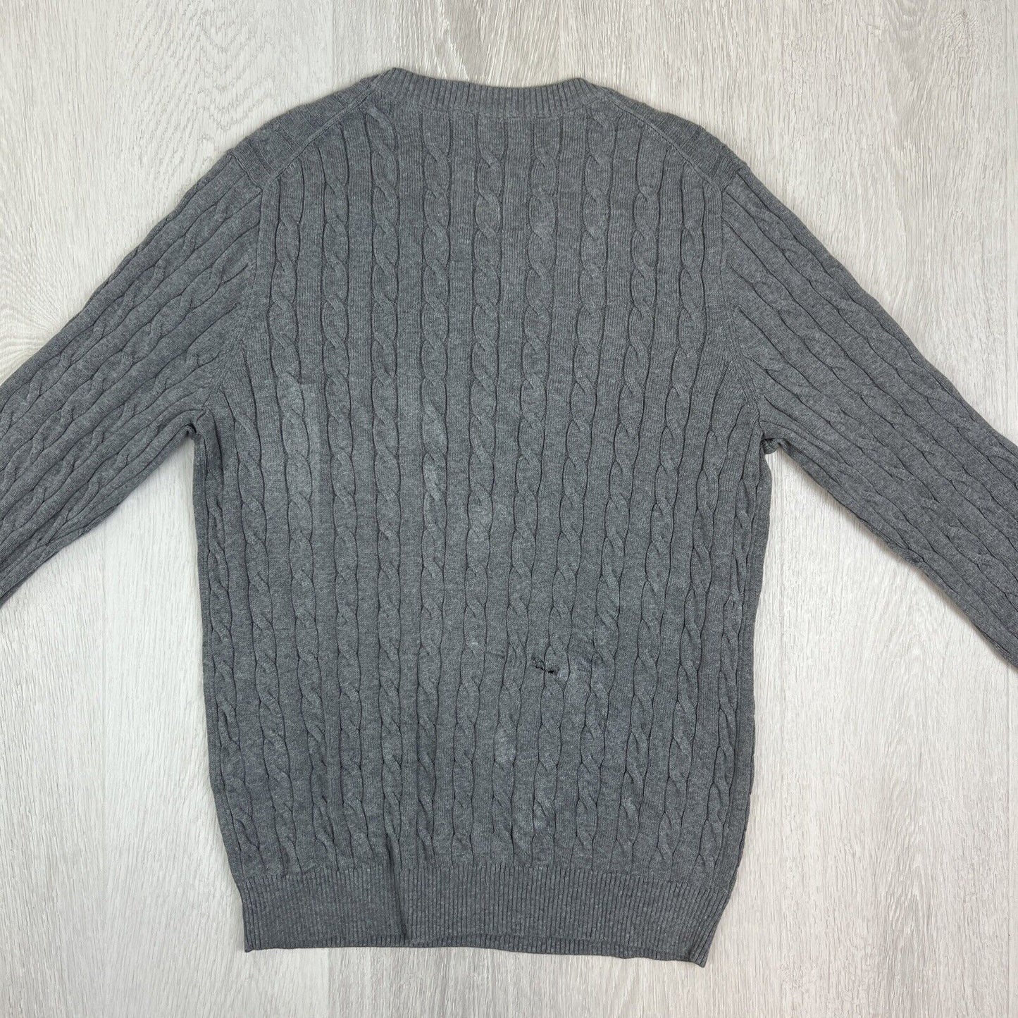 GANT Mens Cable Knit Grey Sweater Jumper Size XL (Damaged)