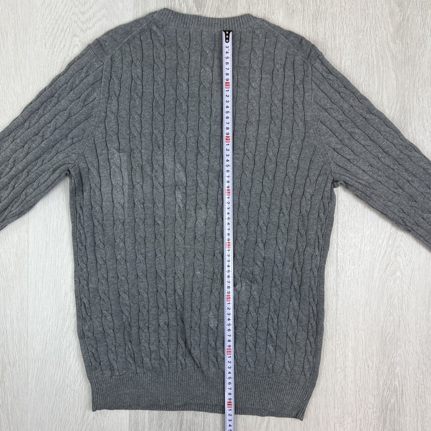 GANT Mens Cable Knit Grey Sweater Jumper Size XL (Damaged)