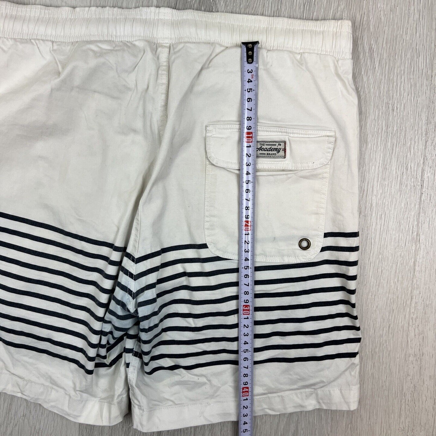 Academy Brand Mens White Cotton Swim Shorts Size 36