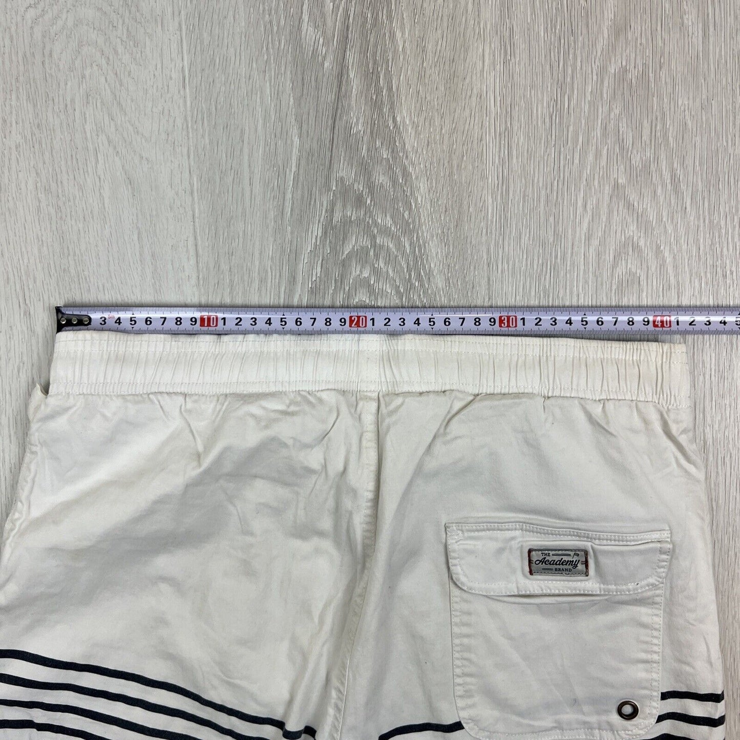 Academy Brand Mens White Cotton Swim Shorts Size 36