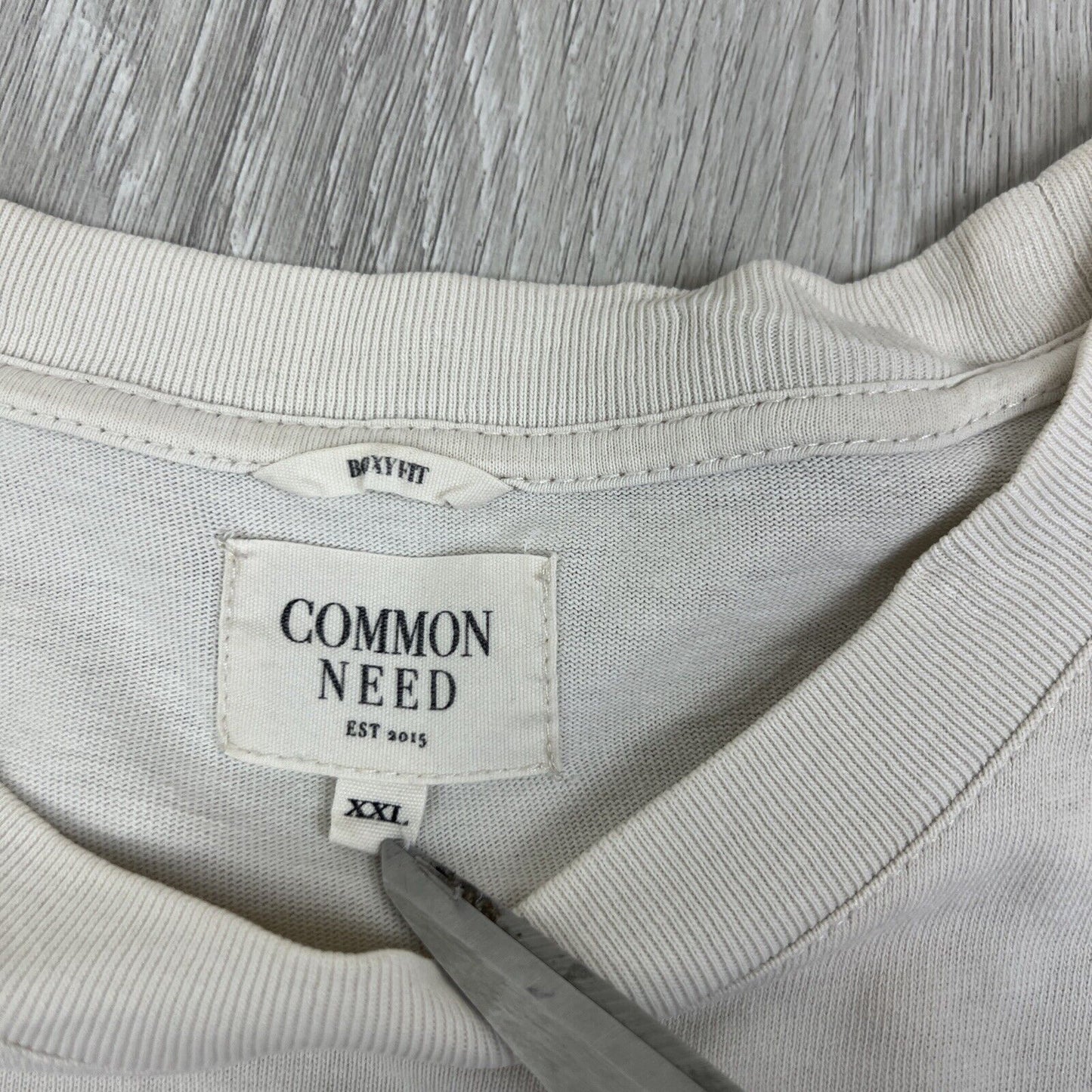 Common Need Mens Boxy Fit Embroidered Logo Men T-Shirt Size XL & 2XL (2 Tees)