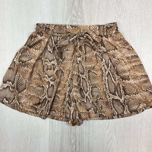 Zara Womens Snake Skin Super Light Front Tie Shorts Size Medium