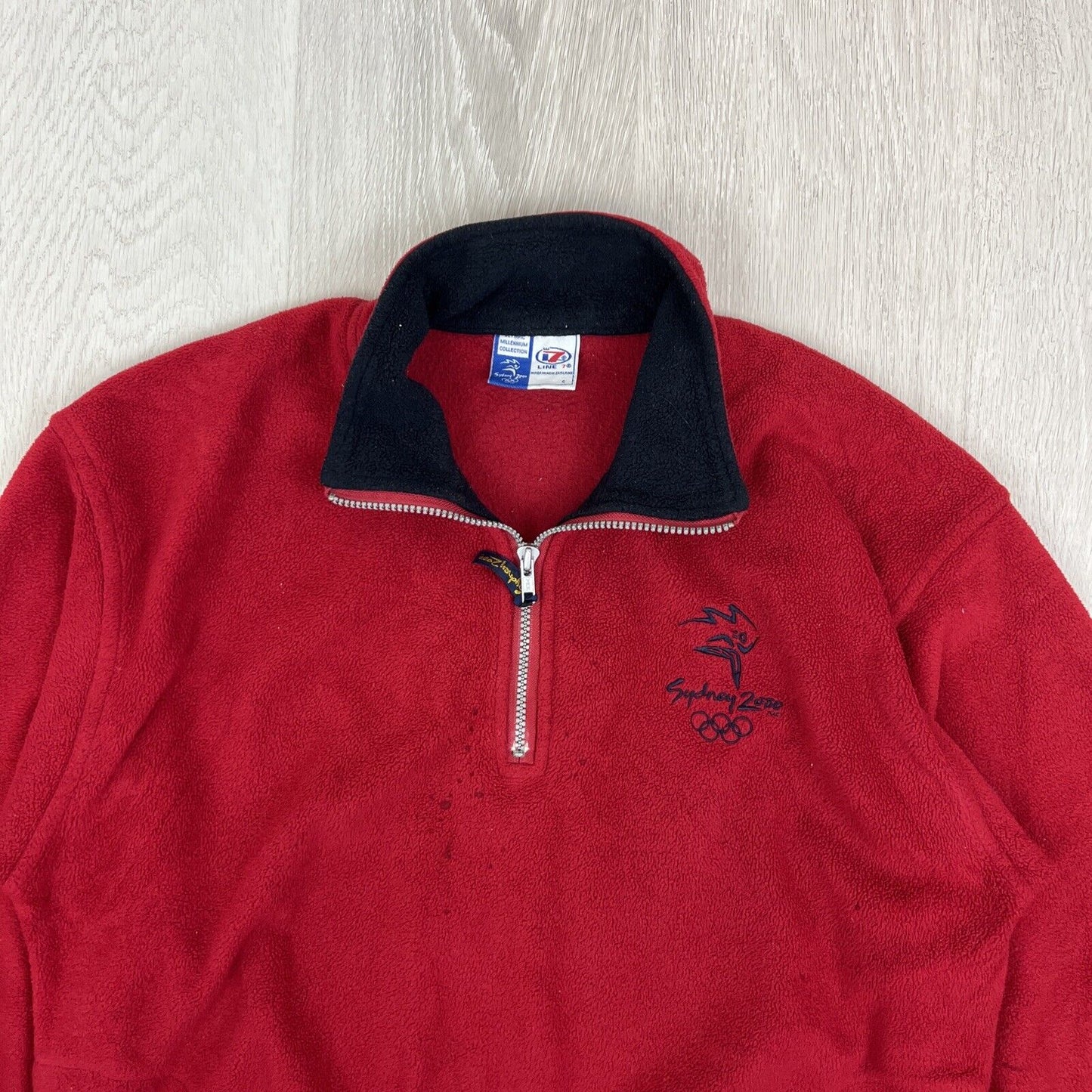 Line 7 Sydney Olympics 2000 Mens Vintage 1/4 Fleece Jumper Sweater Size Small