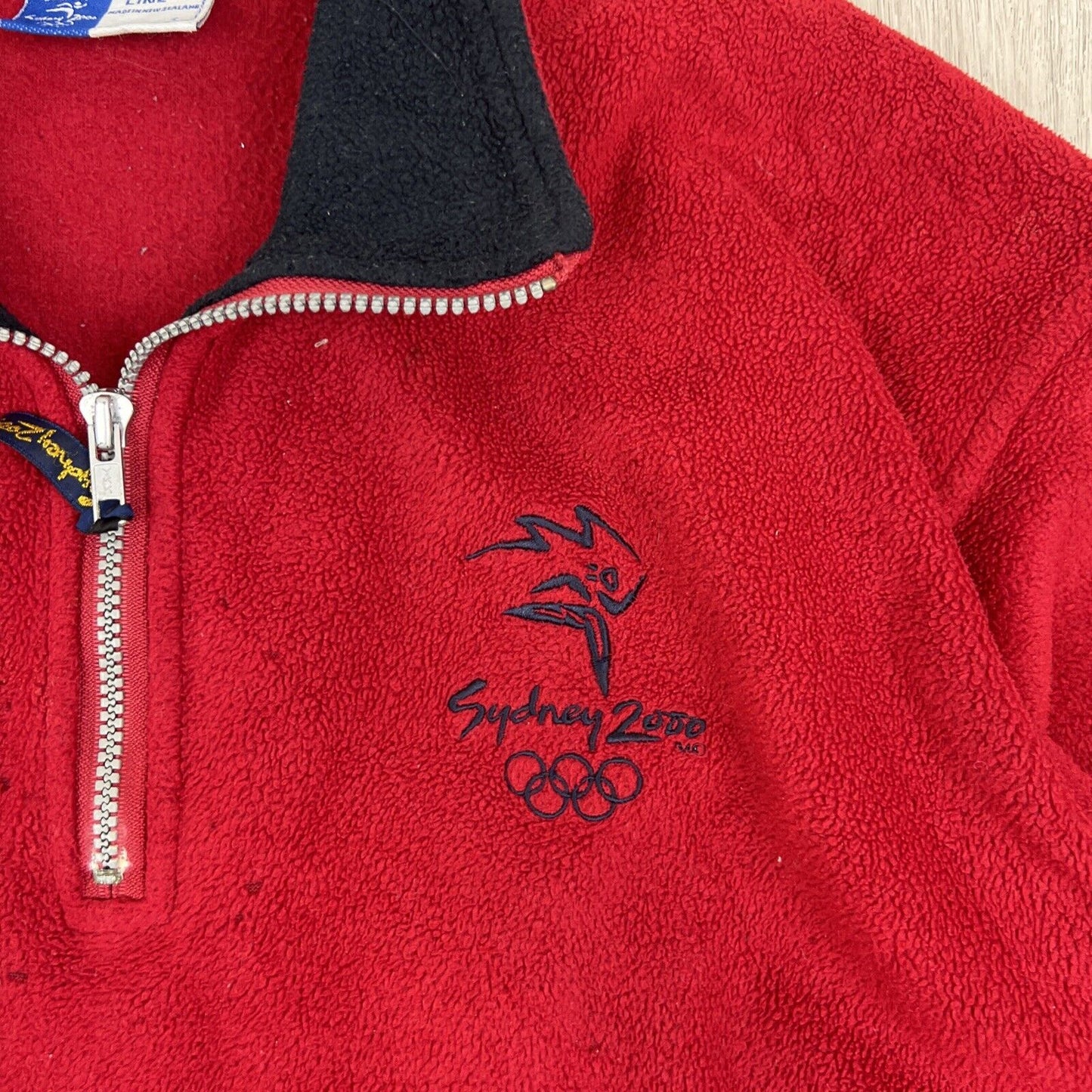 Line 7 Sydney Olympics 2000 Mens Vintage 1/4 Fleece Jumper Sweater Size Small