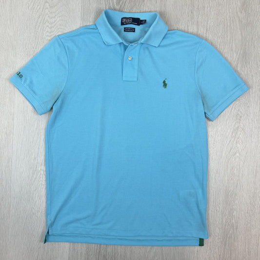 Polo Ralph Lauren Mens The Earth Polo Custom Slim Fit Blue Polo Shirt Size M