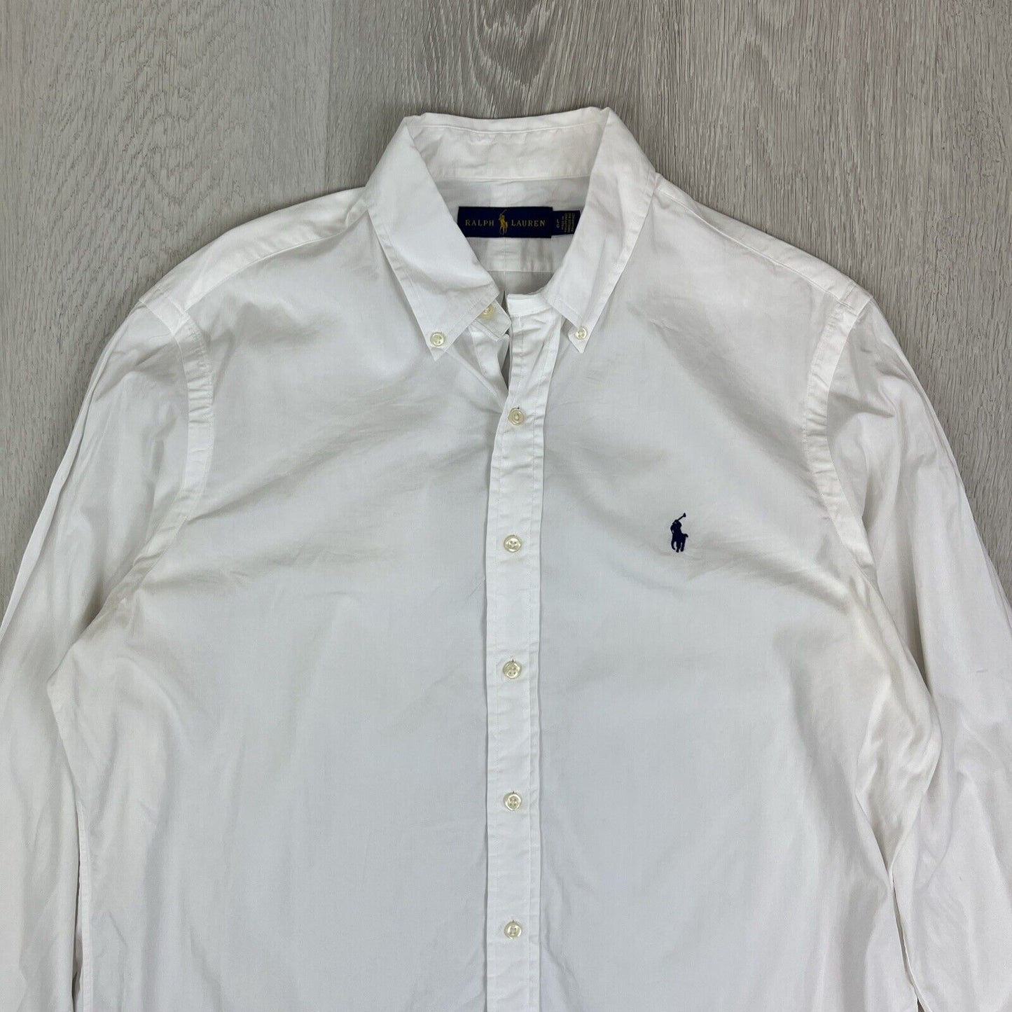 Polo Ralph Lauren Mens White Long Sleeve Button Up Shirt Size Large
