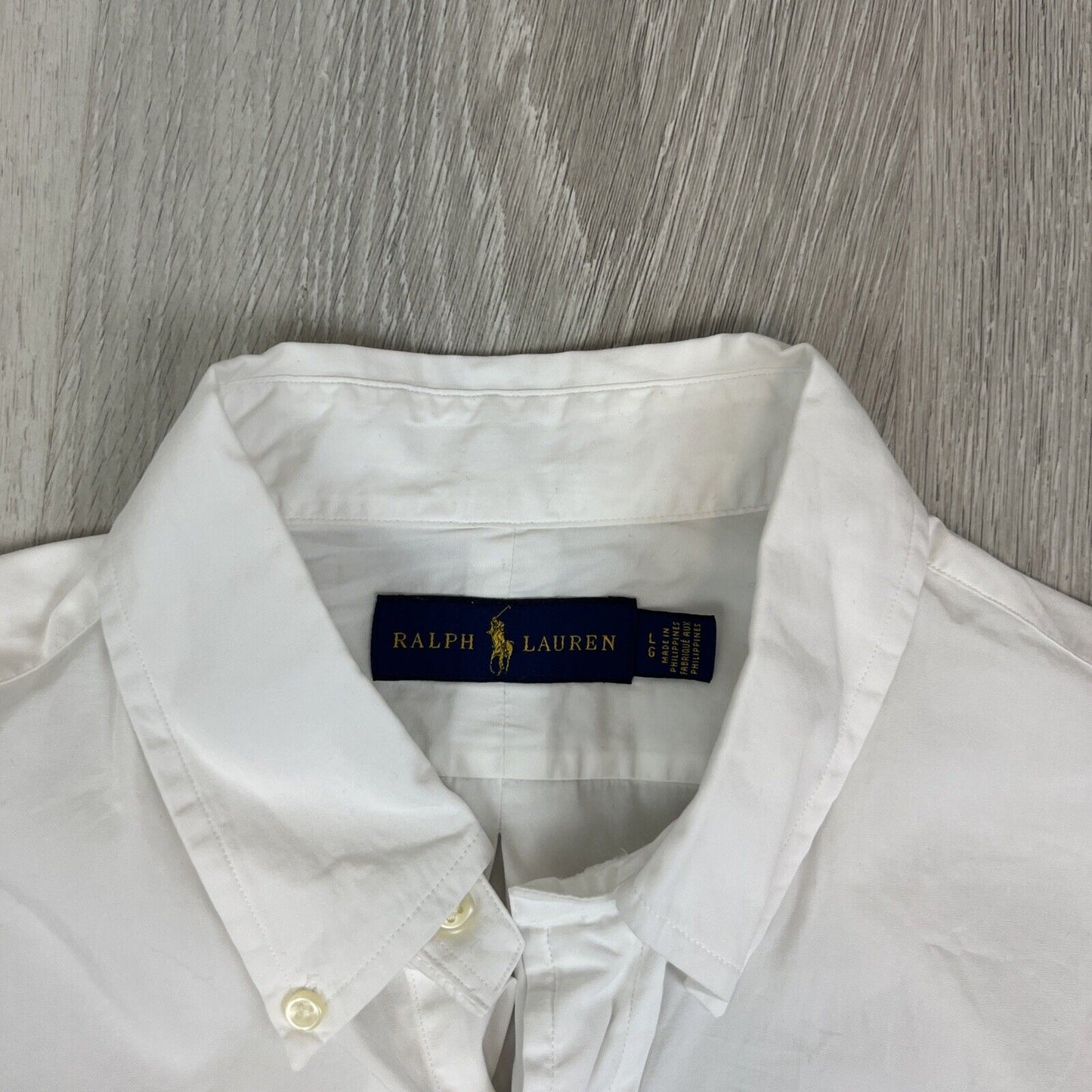 Polo Ralph Lauren Mens White Long Sleeve Button Up Shirt Size Large