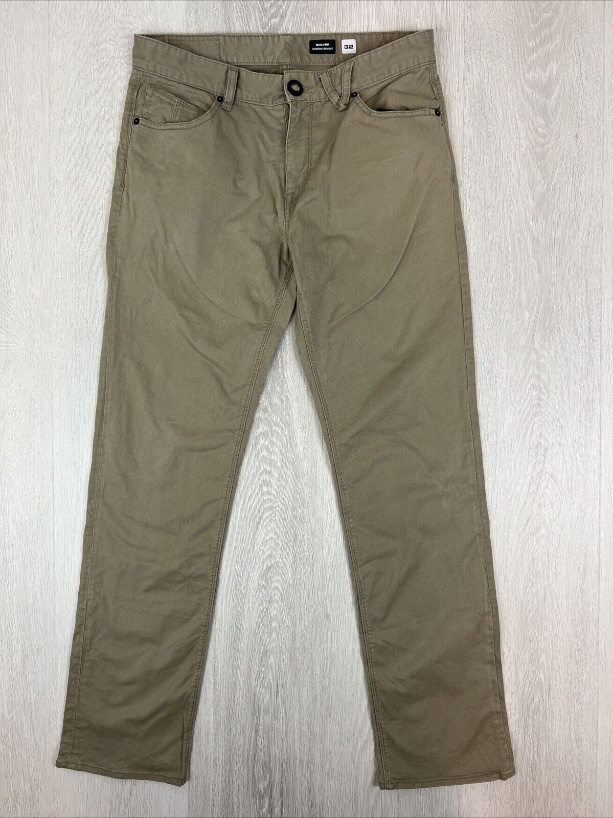 Volcom Solver Modern Straight Mens Brown Slim Chino Size 32
