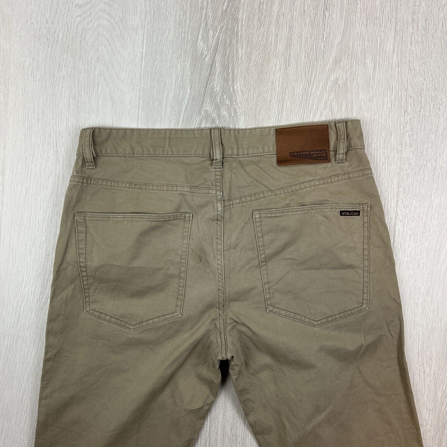 Volcom Solver Modern Straight Mens Brown Slim Chino Size 32
