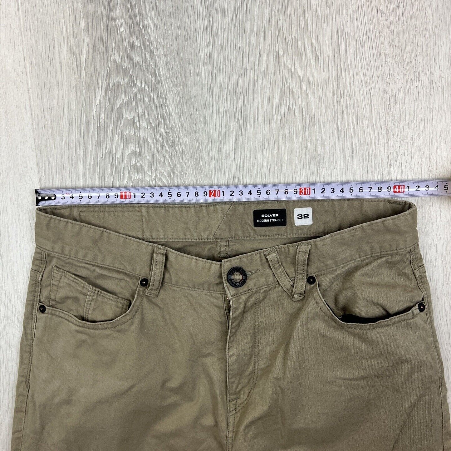 Volcom Solver Modern Straight Mens Brown Slim Chino Size 32