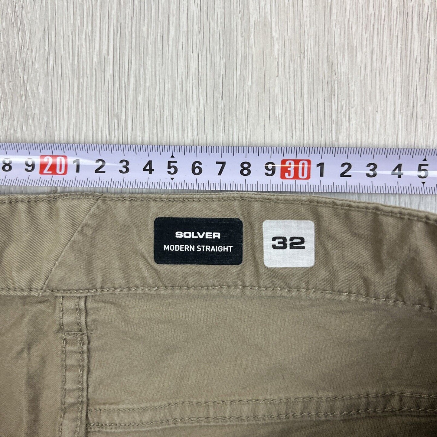 Volcom Solver Modern Straight Mens Brown Slim Chino Size 32