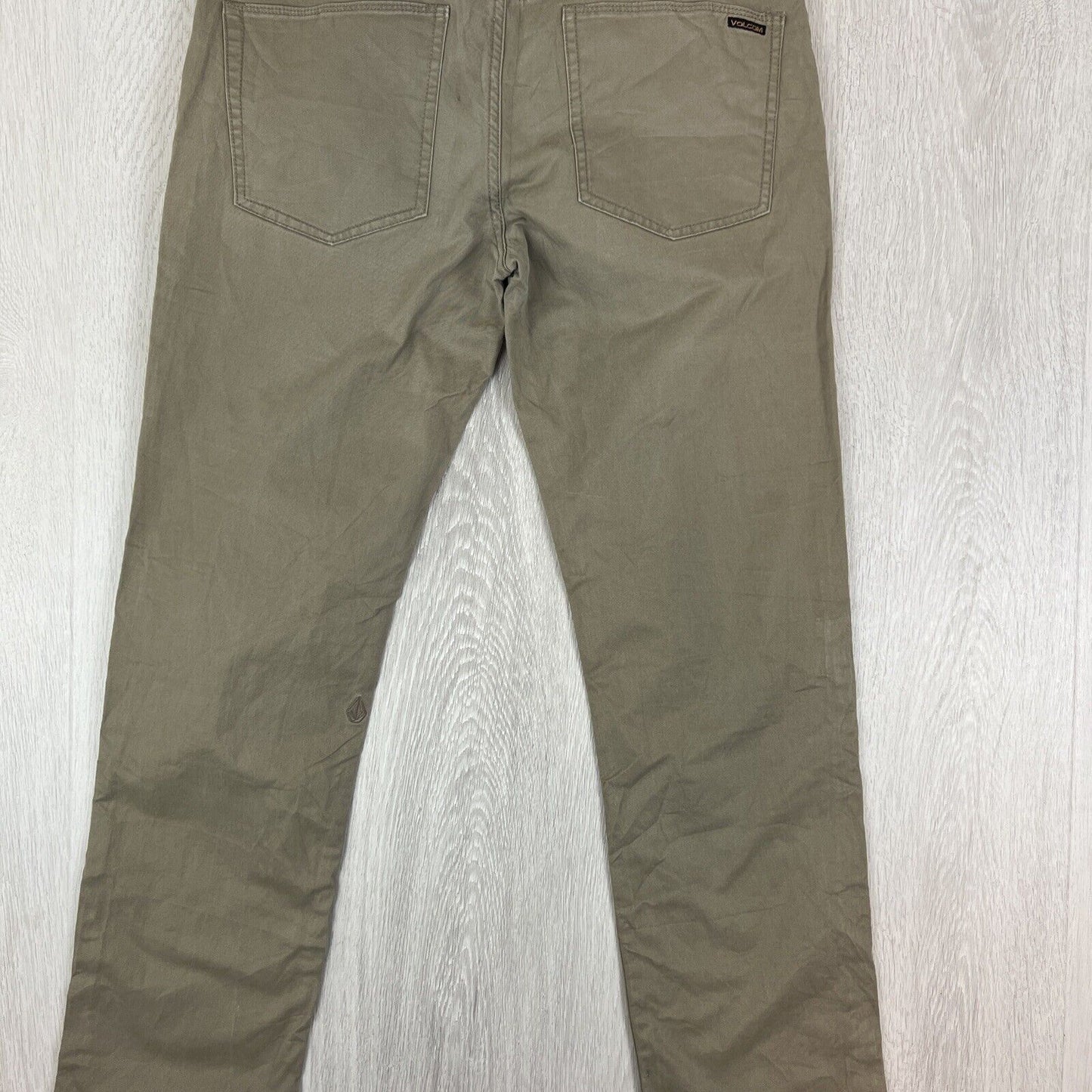 Volcom Solver Modern Straight Mens Brown Slim Chino Size 32