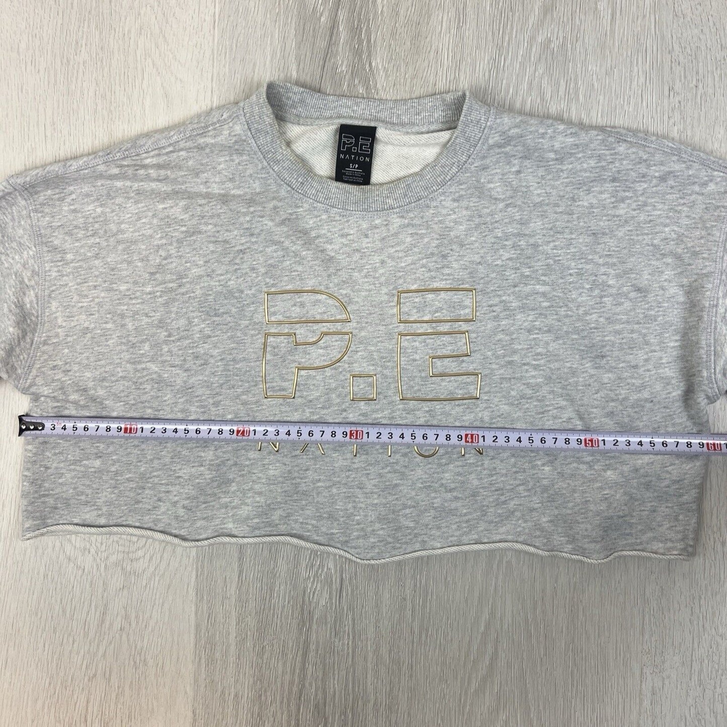 P.E Nation Womens Grey Cropped Sweatshirt Jumper Size Small