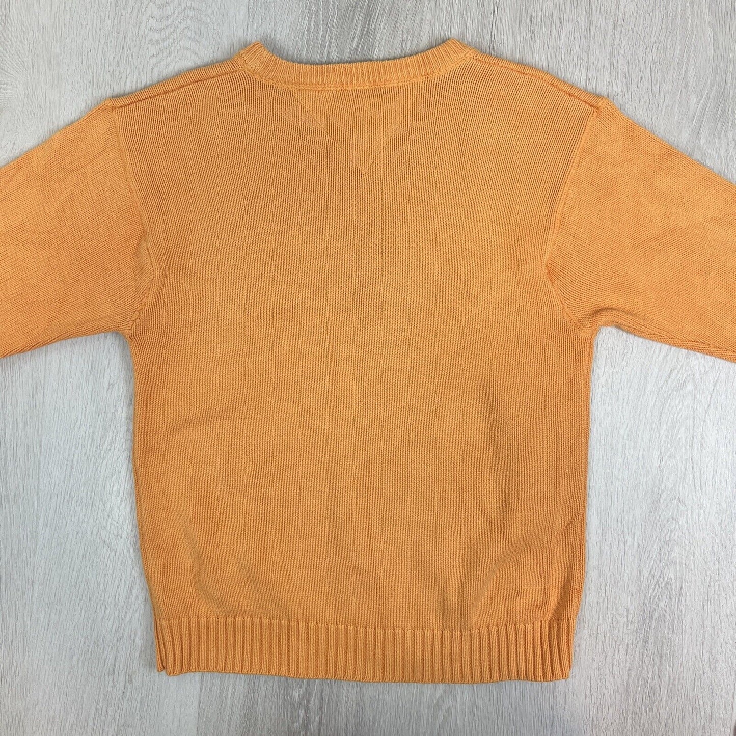 Tommy Hilfiger Mens Orange Knitted Pullover Sweater Jumper Size S/M Approx