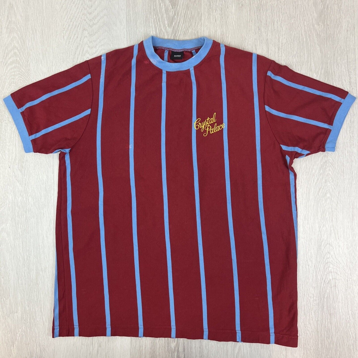 TOFFS Crystal Palace Football Soccer Mens Striped T-Shirt Size 3XL