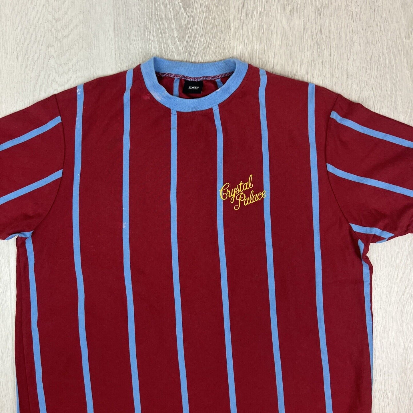 TOFFS Crystal Palace Football Soccer Mens Striped T-Shirt Size 3XL