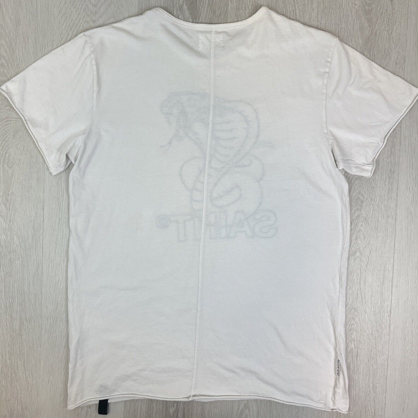 Saint Morta Mens Embroidered Cobra Snake White Short Sleeve T-Shirt Size 2XL