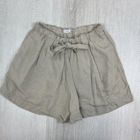 Uniqlo JW Anderson Womens Beige Linen Blend Paper Bag Shorts Size Large