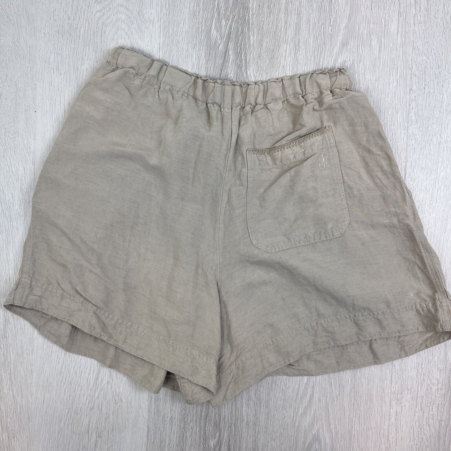 Uniqlo JW Anderson Womens Beige Linen Blend Paper Bag Shorts Size Large