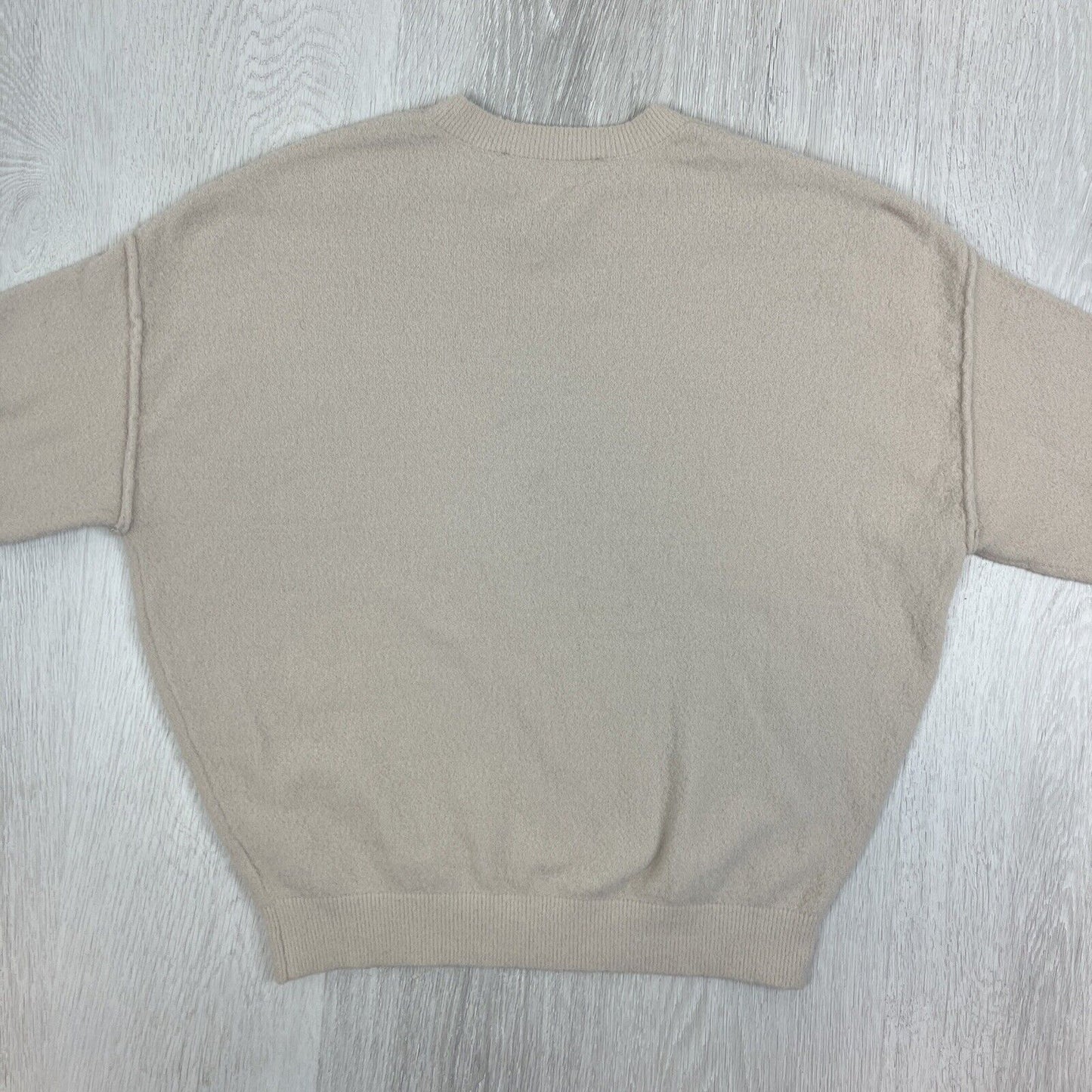 Decjuba Womens Super Soft Knitted Beige Oversized Sweater Size XS