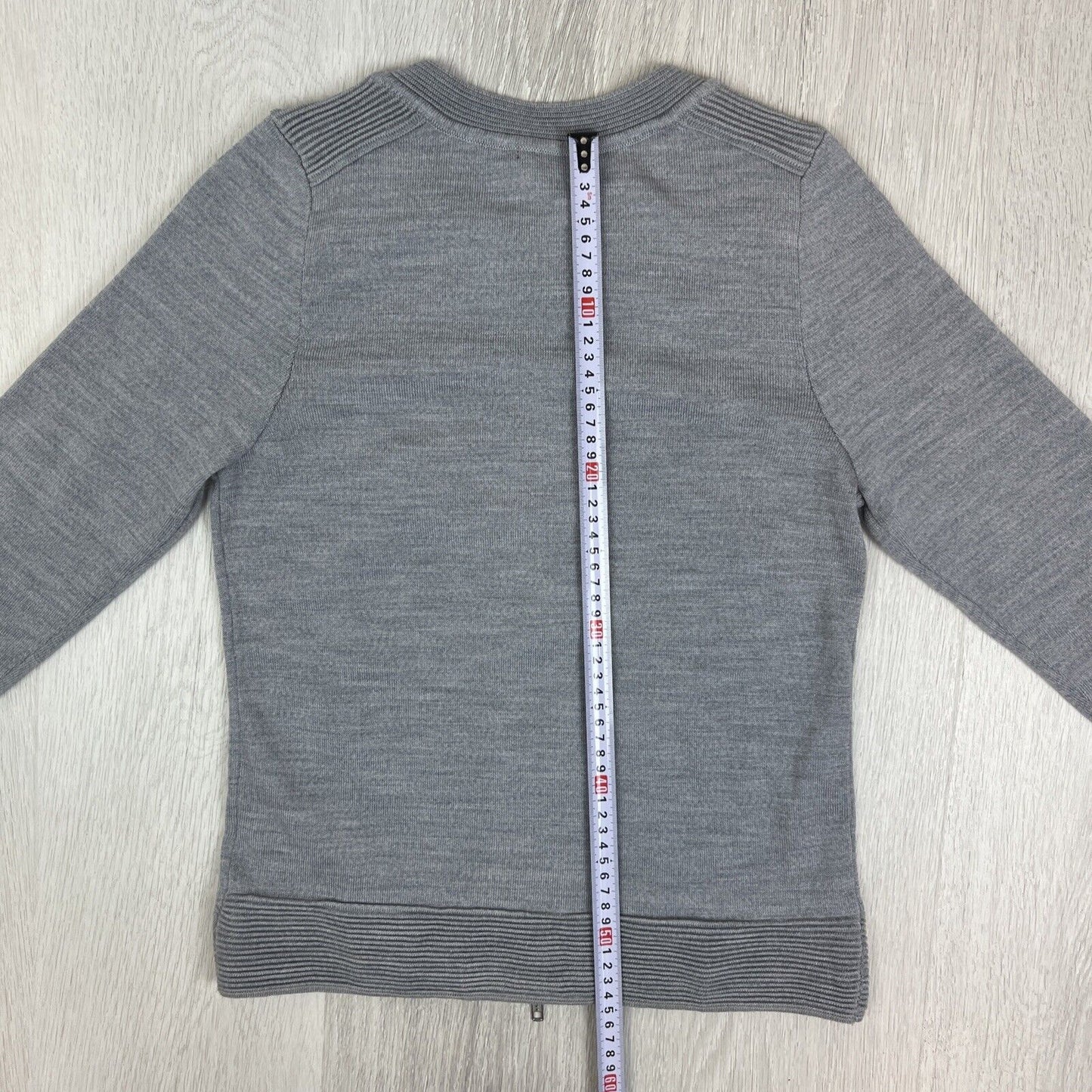 NNT Womens 100% Wool Suncorp Bank Grey Full Zip Cardigan Jumper Size XS (New)