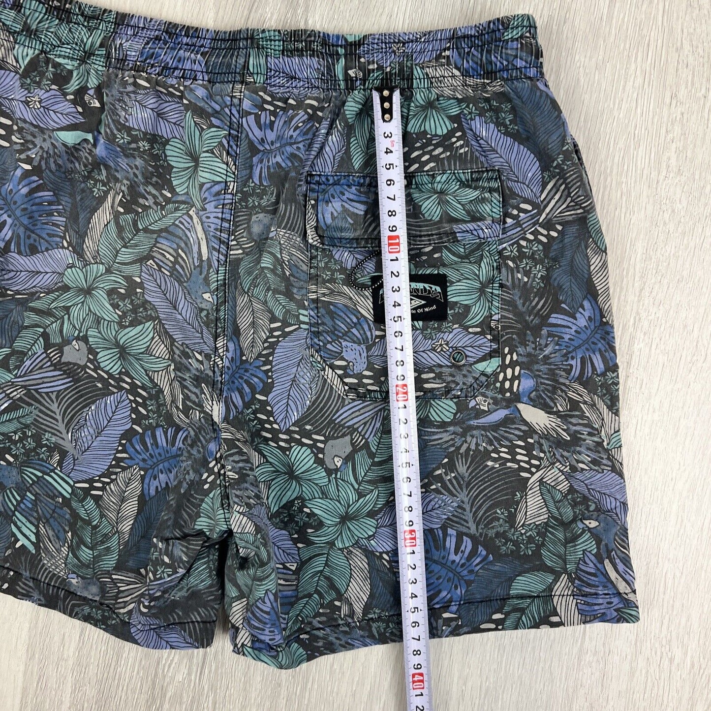 Ghanda Mens Floral Pattern Elastic Waist Swim Shorts Boardies Swimmers Size 30