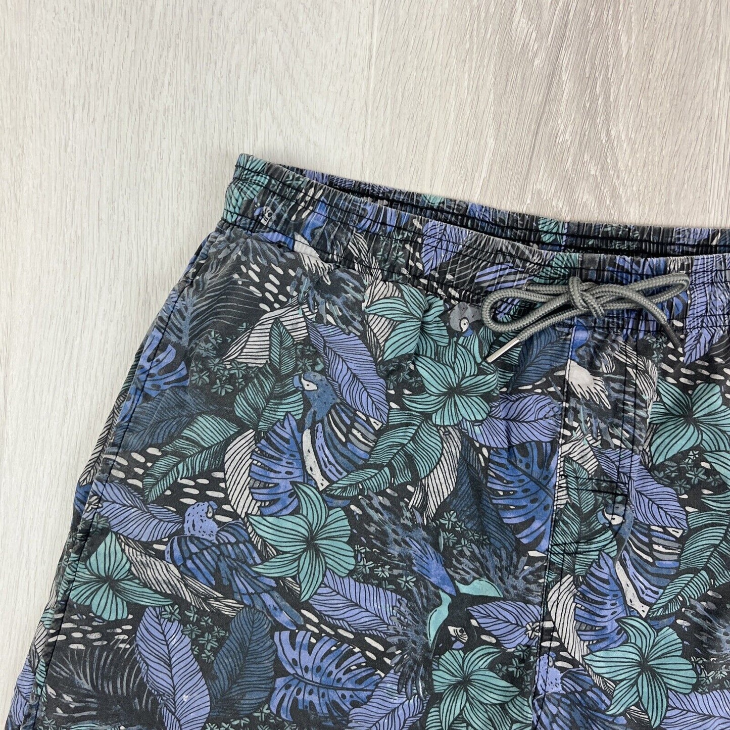 Ghanda Mens Floral Pattern Elastic Waist Swim Shorts Boardies Swimmers Size 30