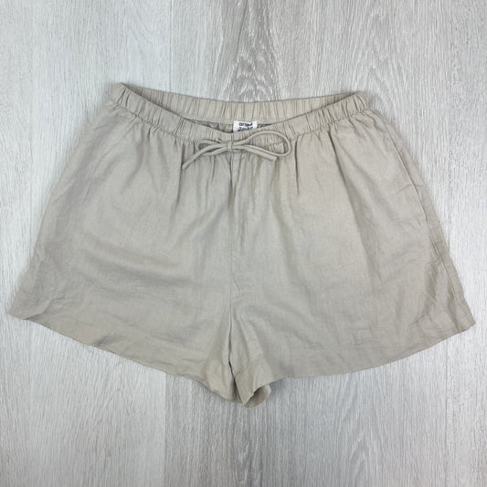 Cotton On Womens Beige Elastic Waist Linen Blend Casual Shorts Size 12 AU