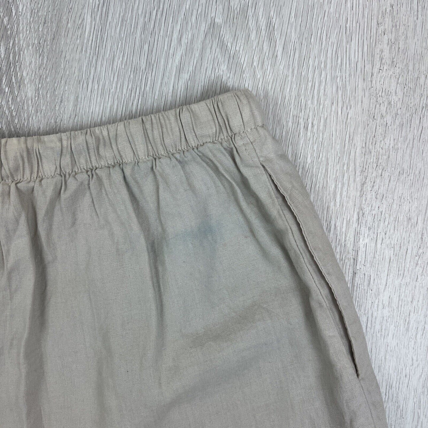 Cotton On Womens Beige Elastic Waist Linen Blend Casual Shorts Size 12 AU