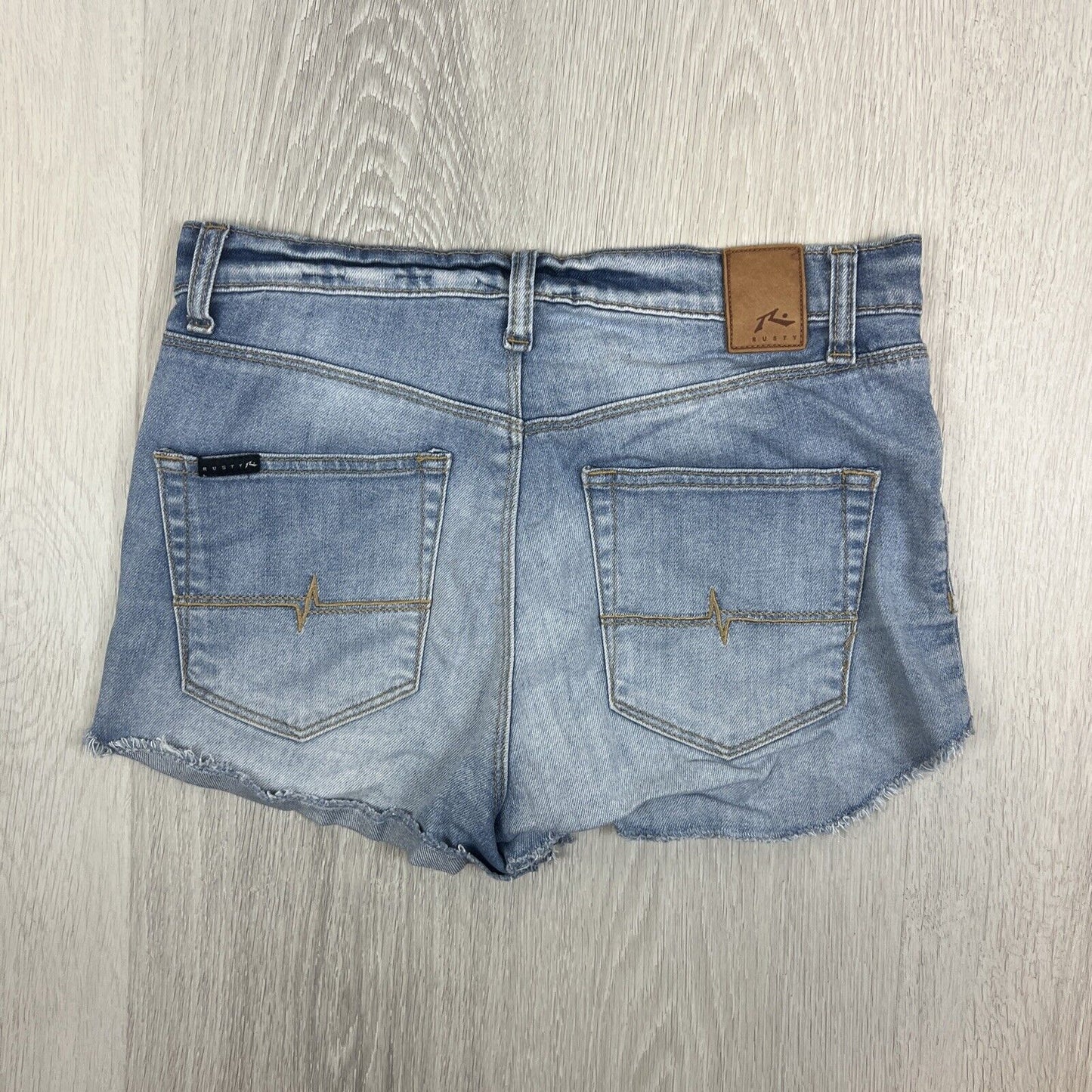 Rusty Womens Blue Denim Cut-Off Denim Shorts Size 8