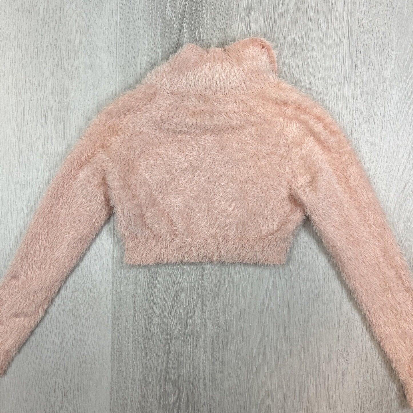 Luck & Trouble Womens Cropped Sweater Jumper Size 4 'Fluffy Collared Crop'