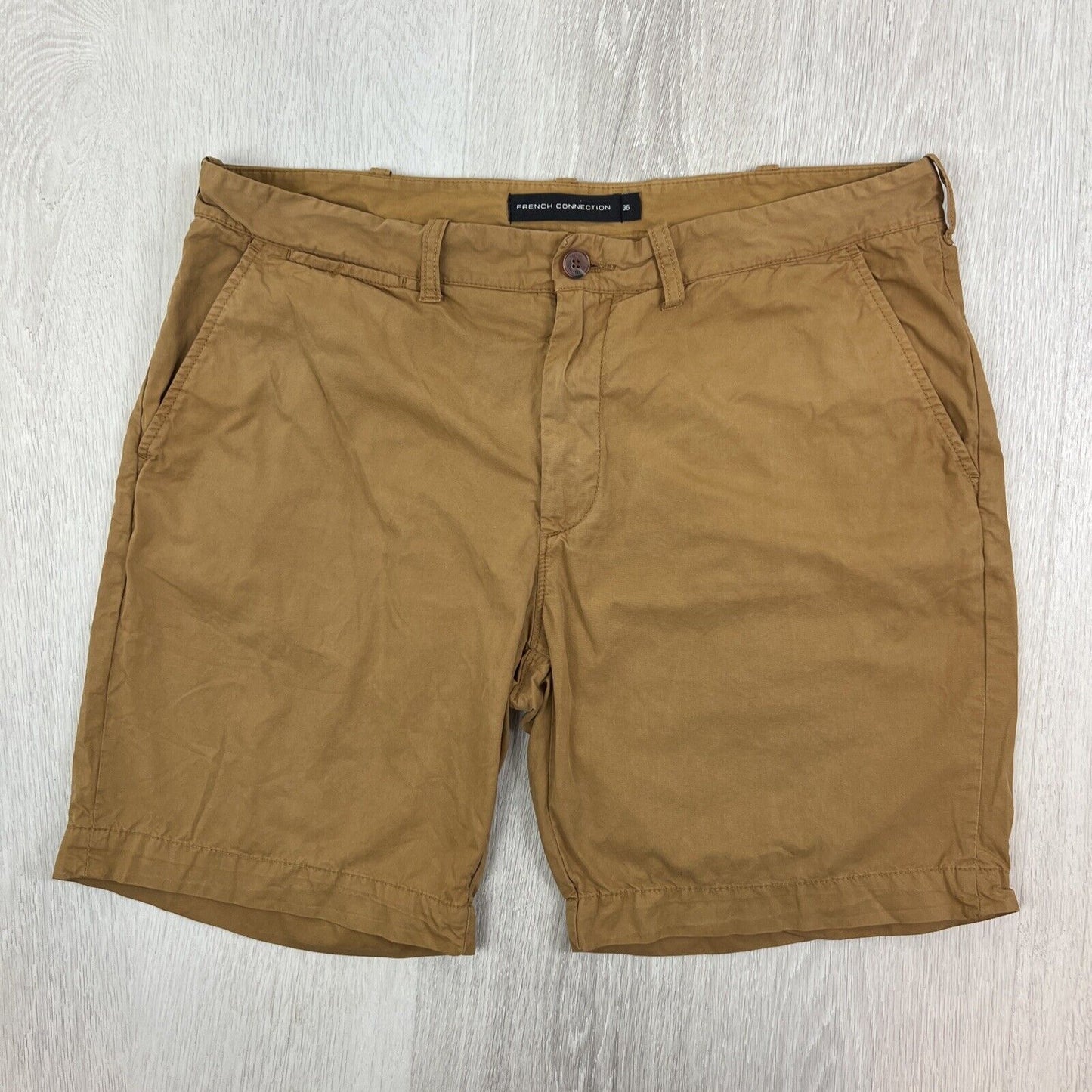 French Connection Mens Brown Chino Shorts Size 36