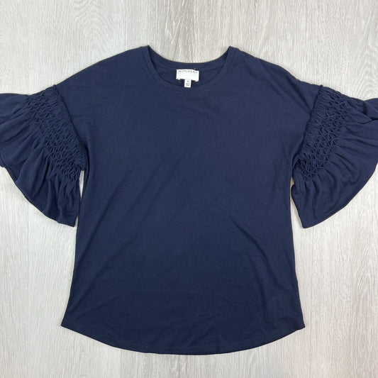 Witchery Womens Navy Blue Flared Sleeve T-Shirt Blouse Top Size XS