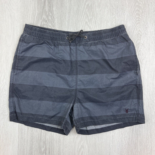 AllSaints Mens Stripe Pattern Swim Shorts Boardies Swimmers Beach Size M