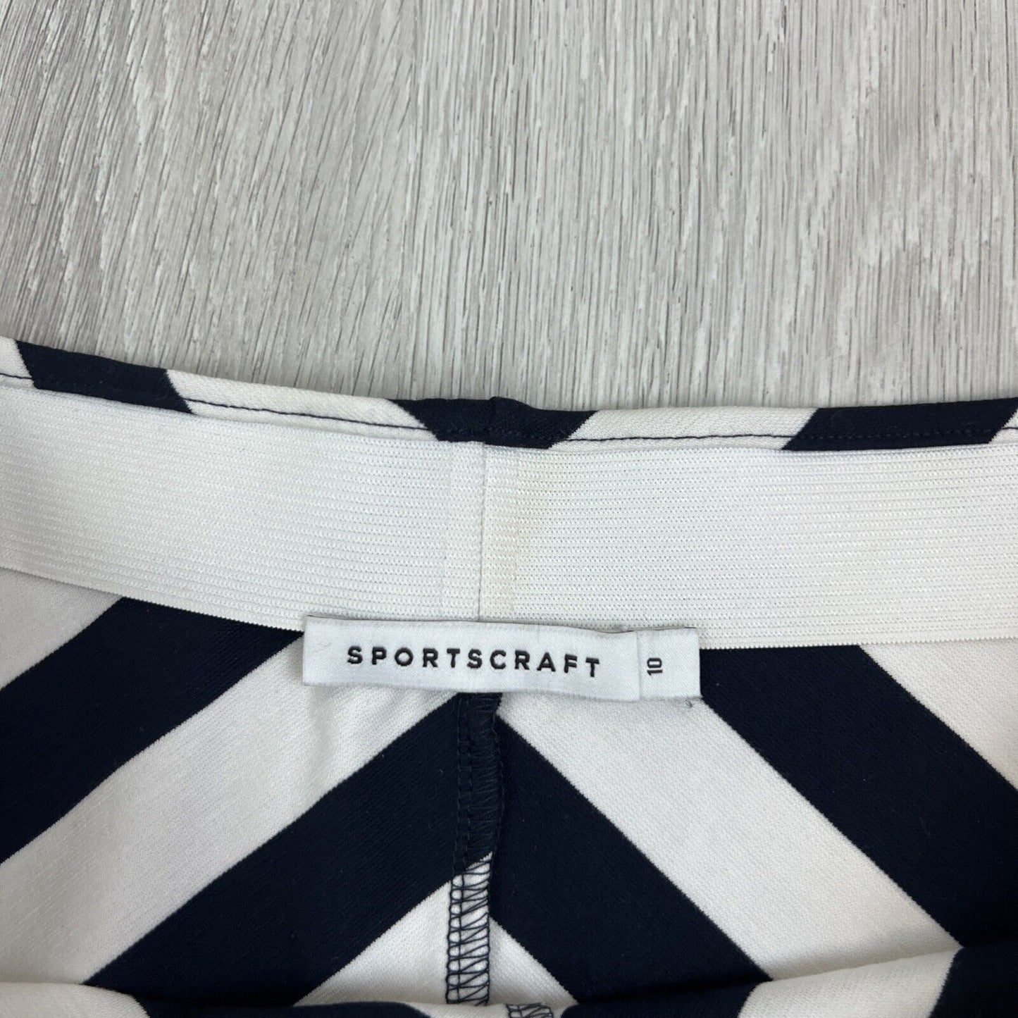 Sportscraft Womens Navy White Striped Midi Skirt Size 10