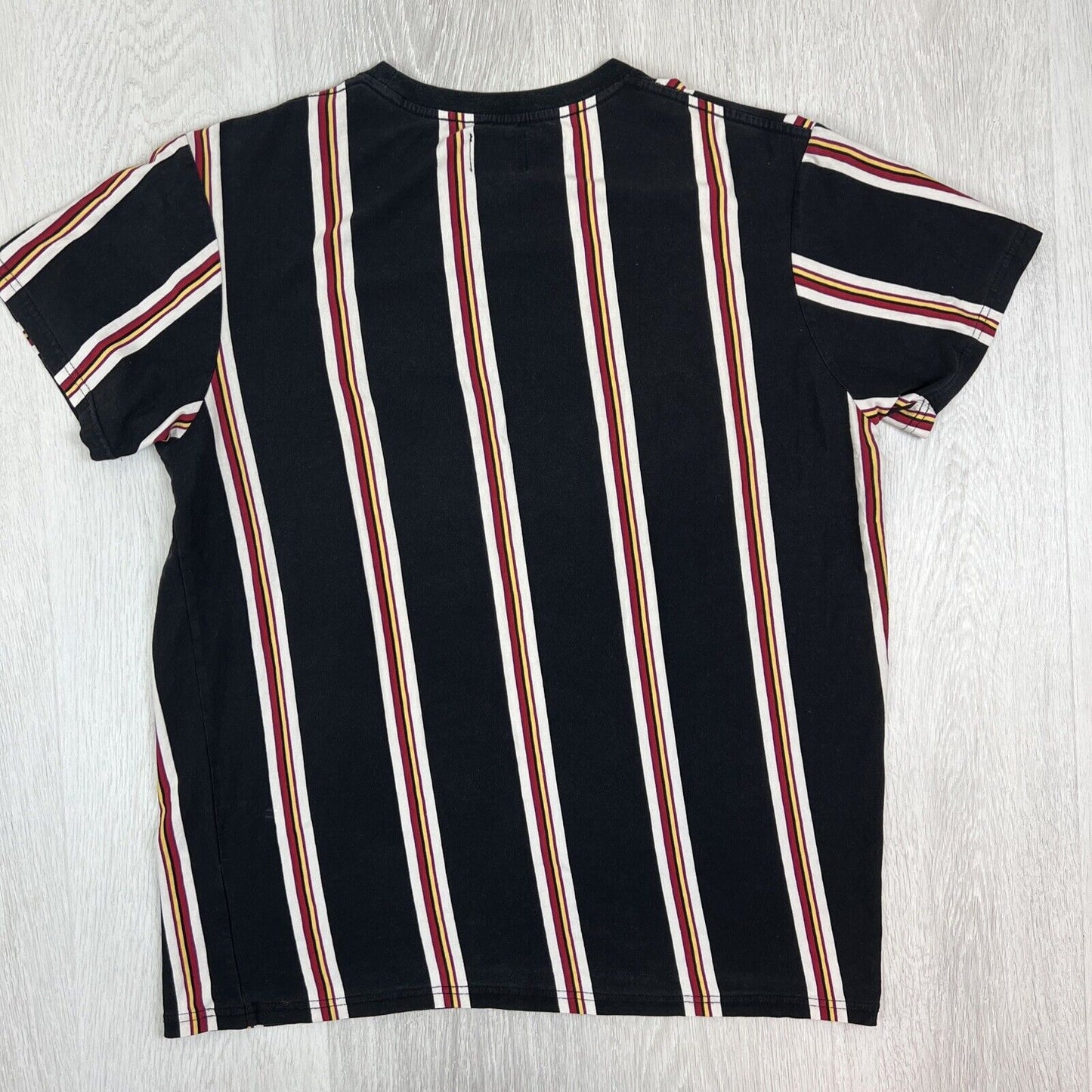 Common Need Mens Striped Embroidered Logo Men T-Shirt Size Medium