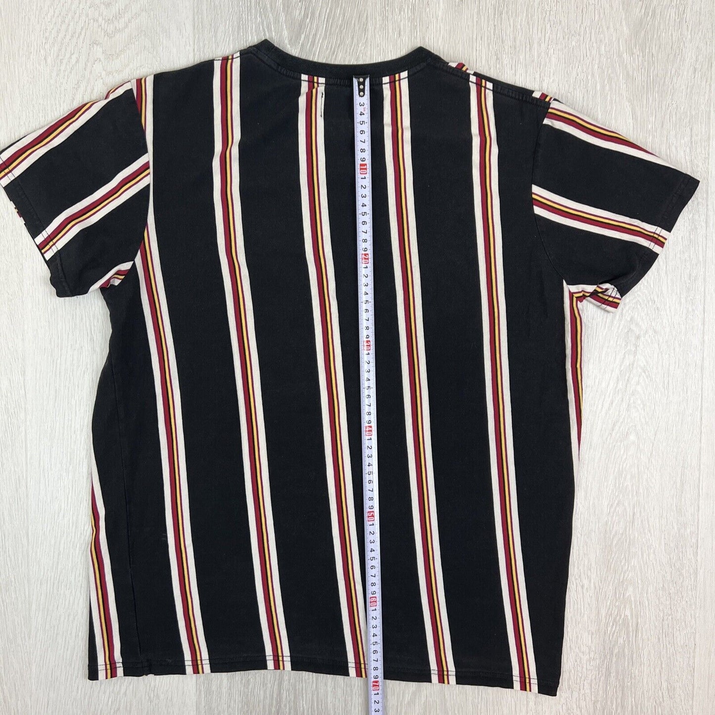 Common Need Mens Striped Embroidered Logo Men T-Shirt Size Medium