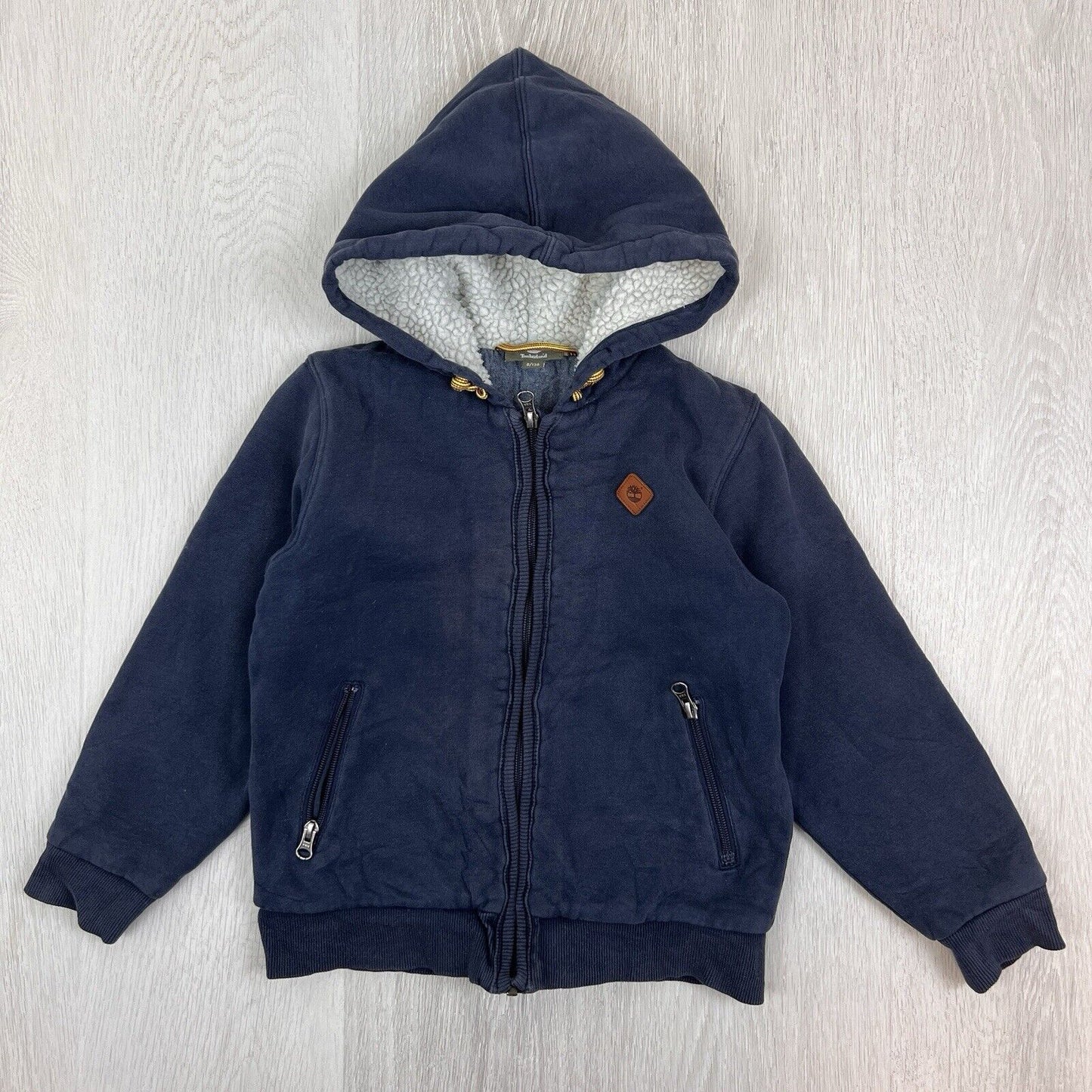 Timberland Boys Navy Blue Full Zip Hoodie Jumper Size 8 Years