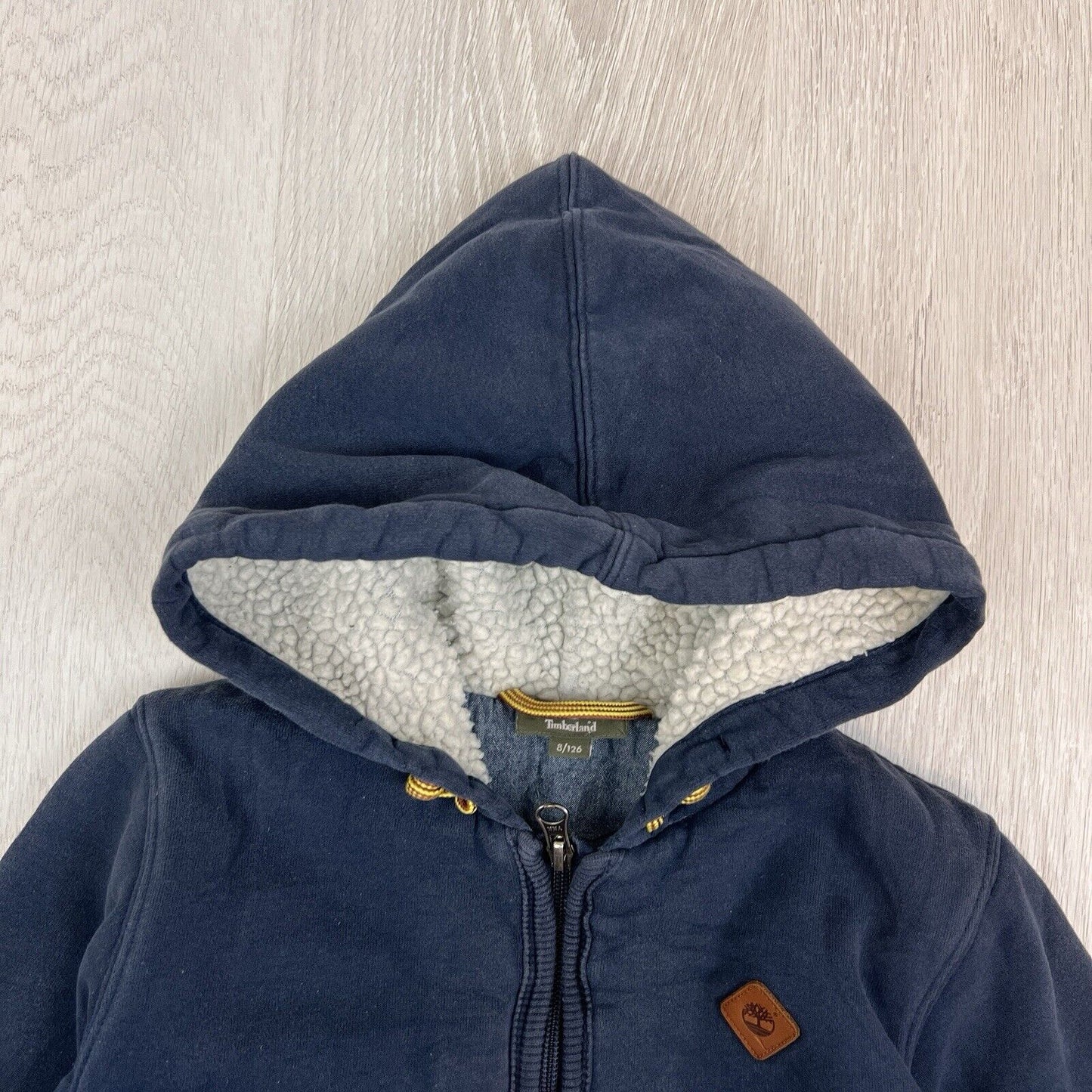 Timberland Boys Navy Blue Full Zip Hoodie Jumper Size 8 Years