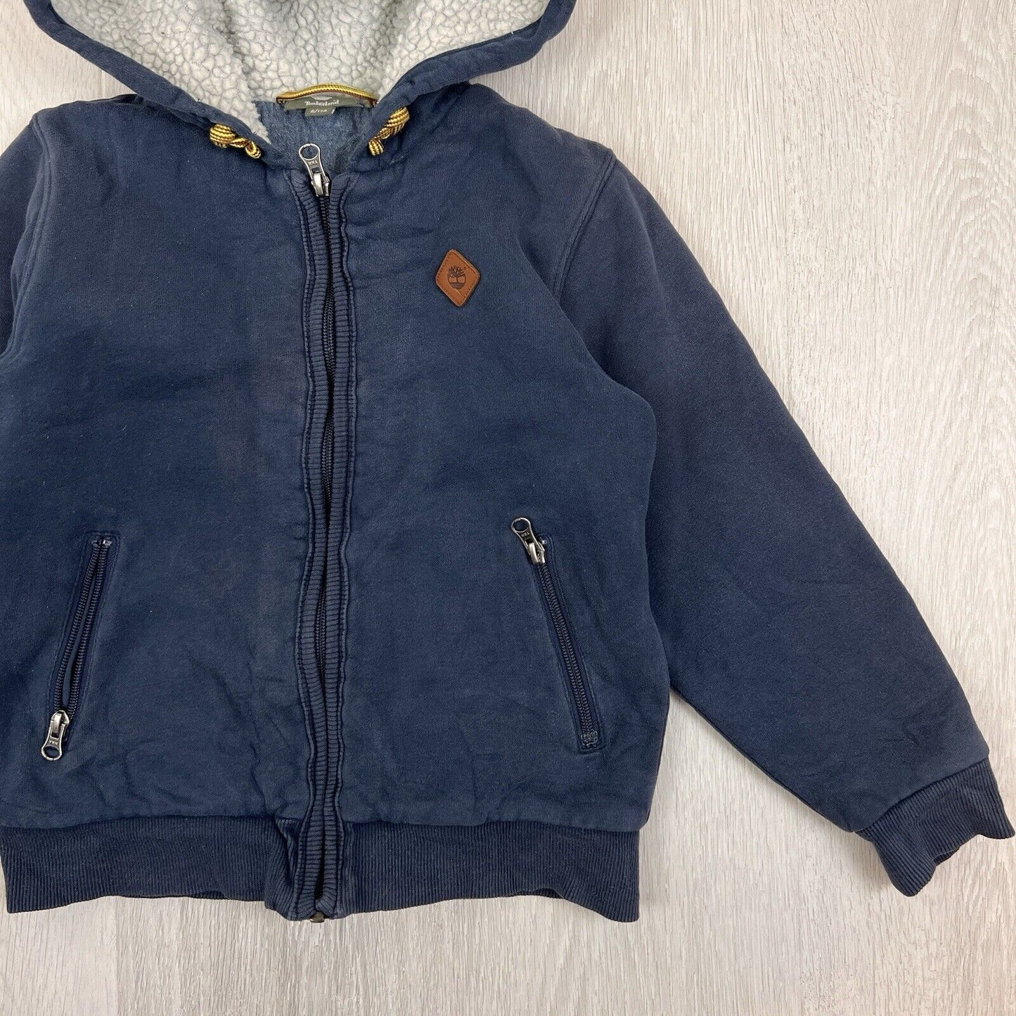 Timberland Boys Navy Blue Full Zip Hoodie Jumper Size 8 Years