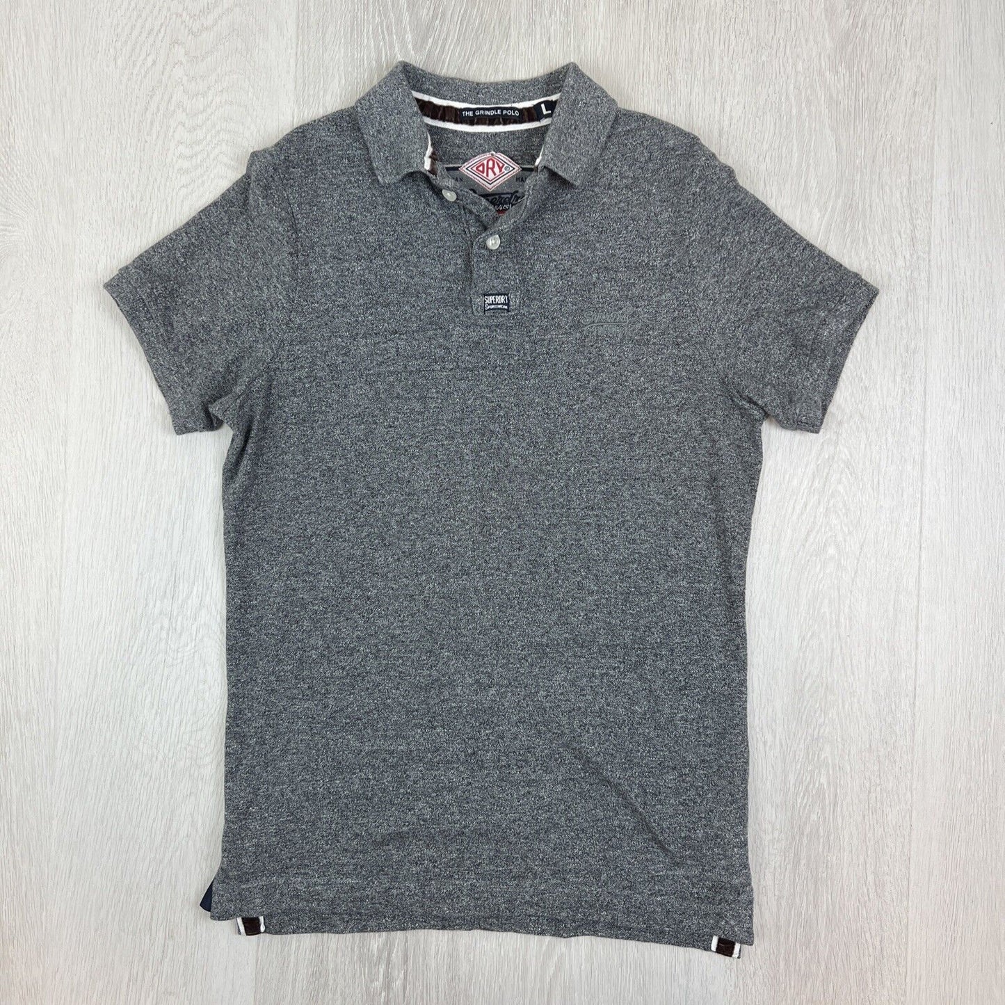 Superdry Mens Grey Polo Shirt The Grindle Polo Size Large