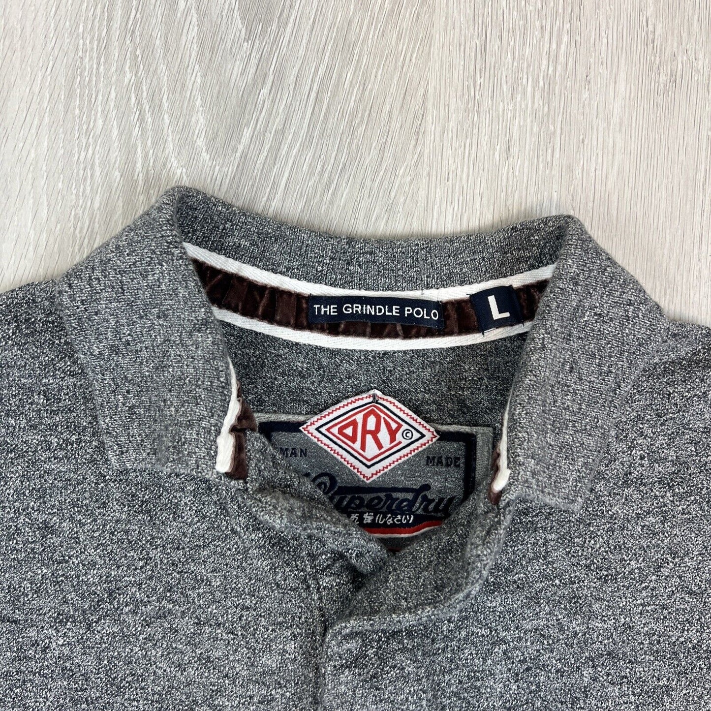 Superdry Mens Grey Polo Shirt The Grindle Polo Size Large