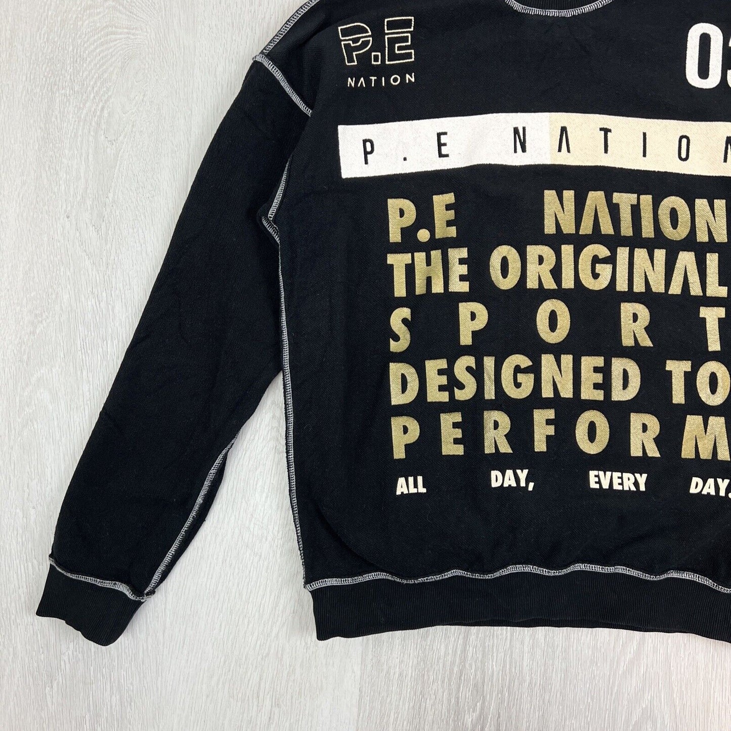 P.E Nation Womens Black Pullover Sweatshirt Jumper Size Small