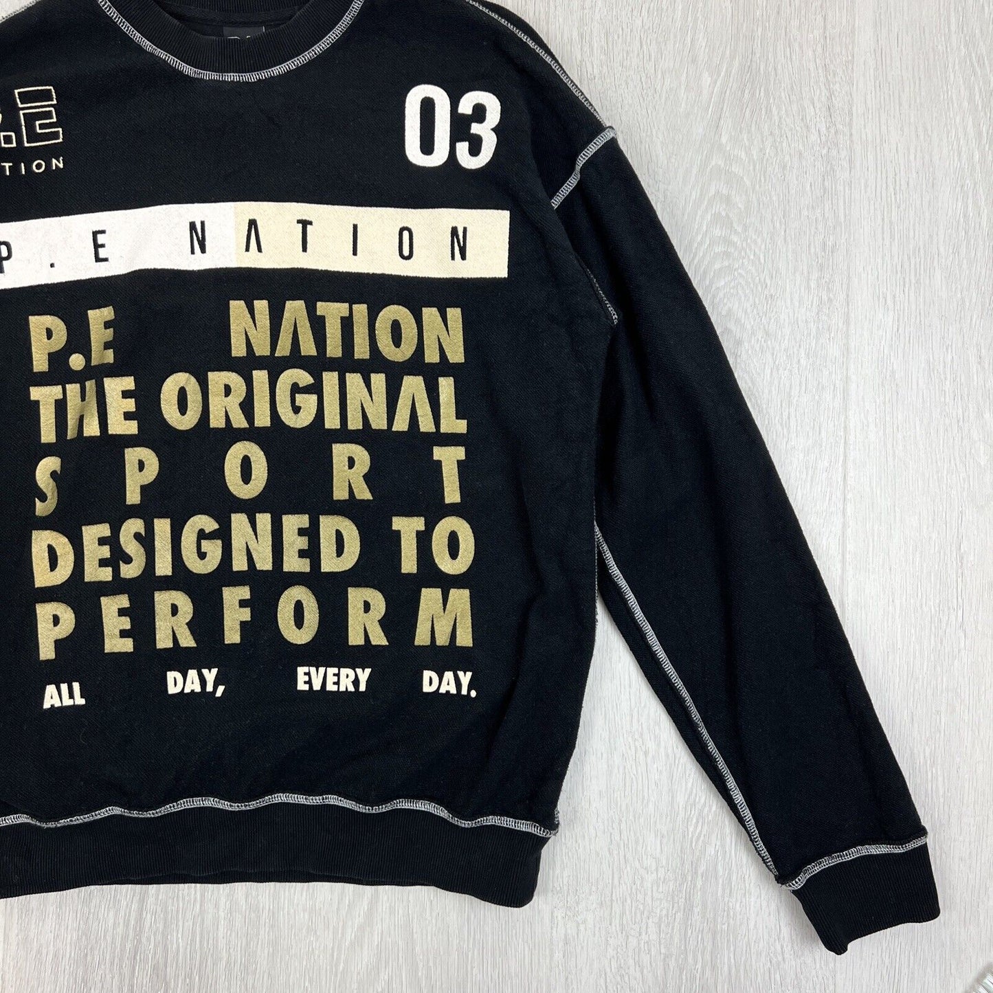 P.E Nation Womens Black Pullover Sweatshirt Jumper Size Small