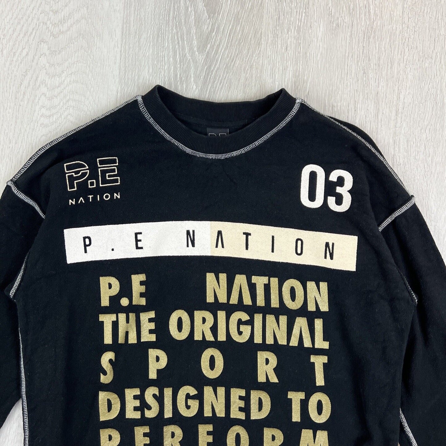 P.E Nation Womens Black Pullover Sweatshirt Jumper Size Small