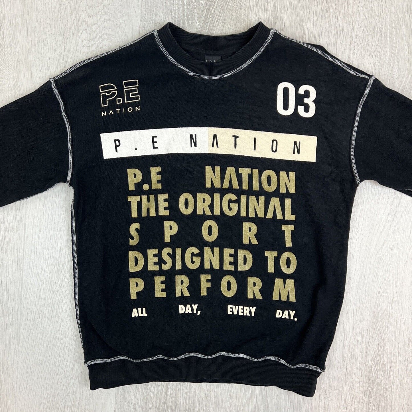 P.E Nation Womens Black Pullover Sweatshirt Jumper Size Small