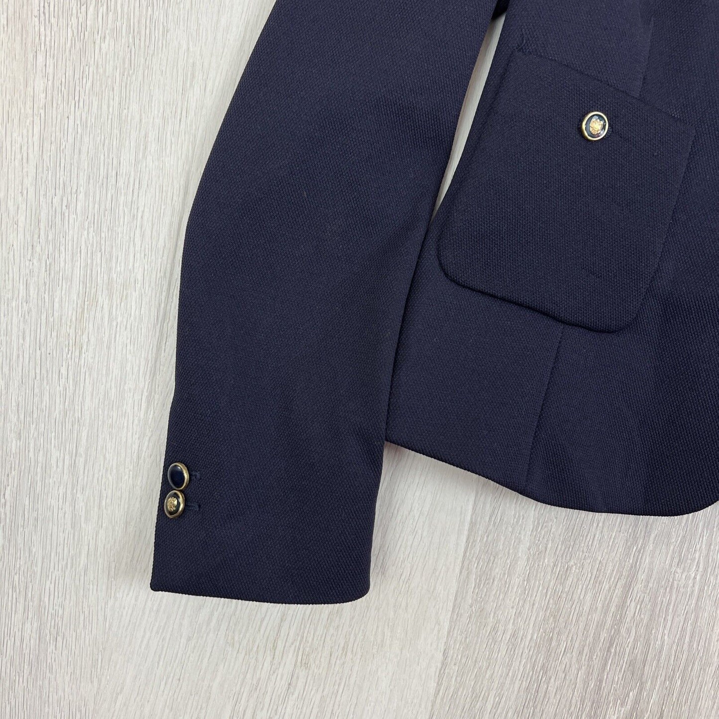 Zara Womens Navy Blue Single Button Suit Jacket Blazer Jacket Size Medium